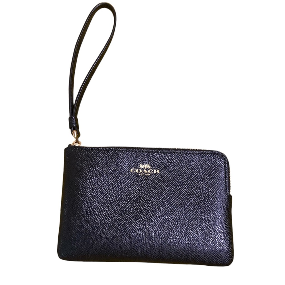 NWOT Coach Black Corner Zip Wristlet - Picture 2 of 9